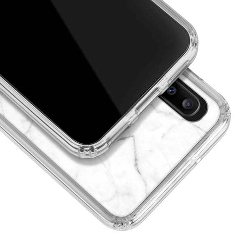 White Marble Galaxy A20 Clear Case